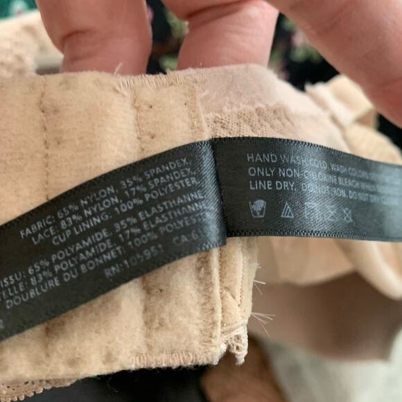 Natori Bra Padded Underwire Lace Adjustable Straps Brown Nude Women Size 38G - Picture 4 of 4